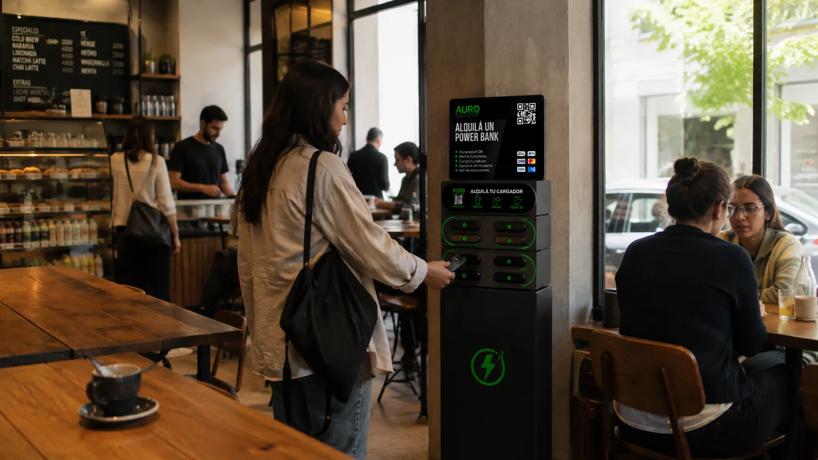 Estación AURO en cafetería
