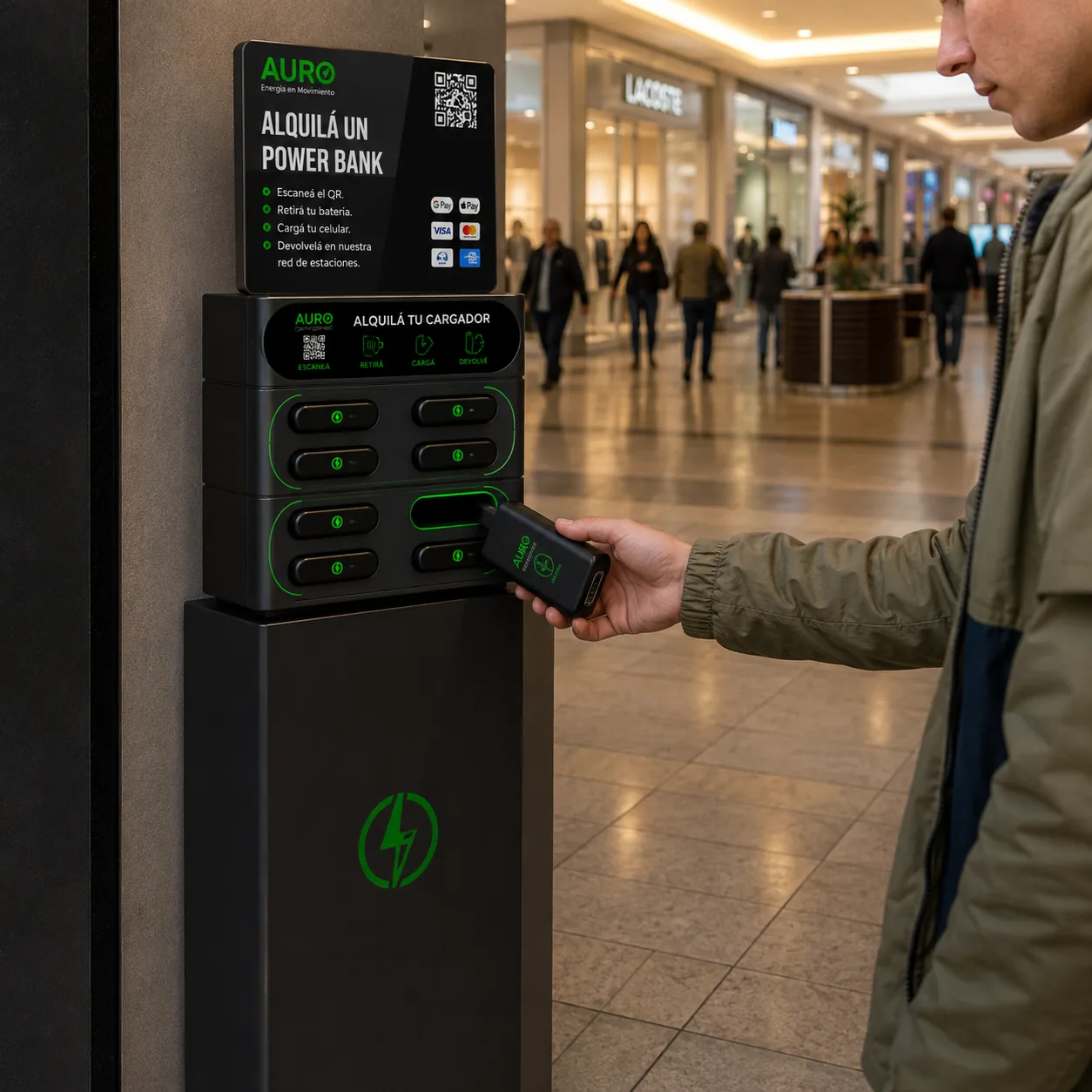 Devolver el powerbank en una estación AURO